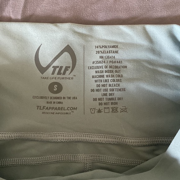 TLF sage green spandex shorts - Picture 3 of 3